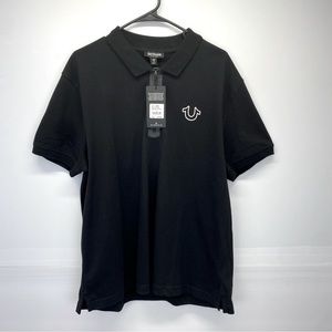 true religion black vintage polo